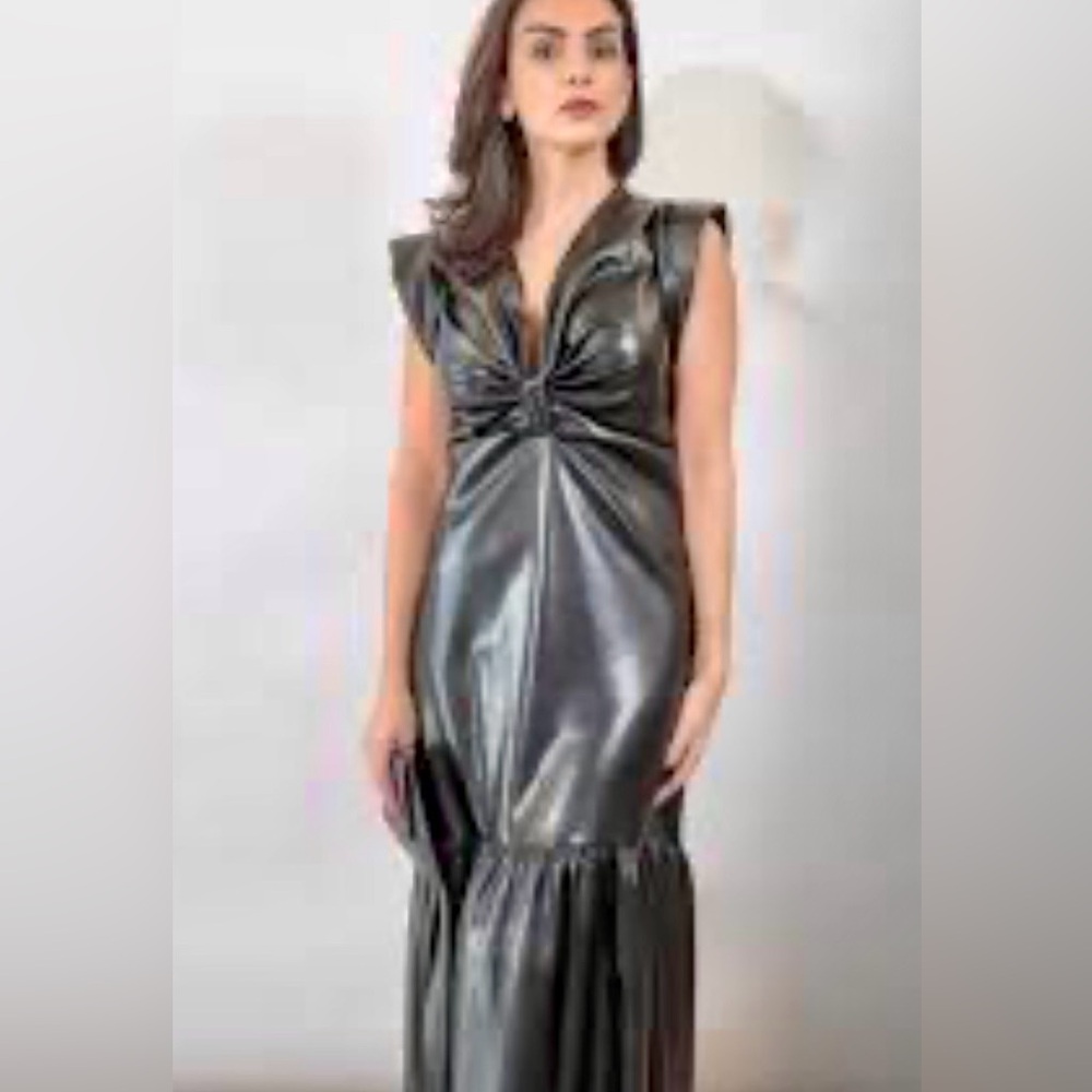 Elan Black Faux Leather dress